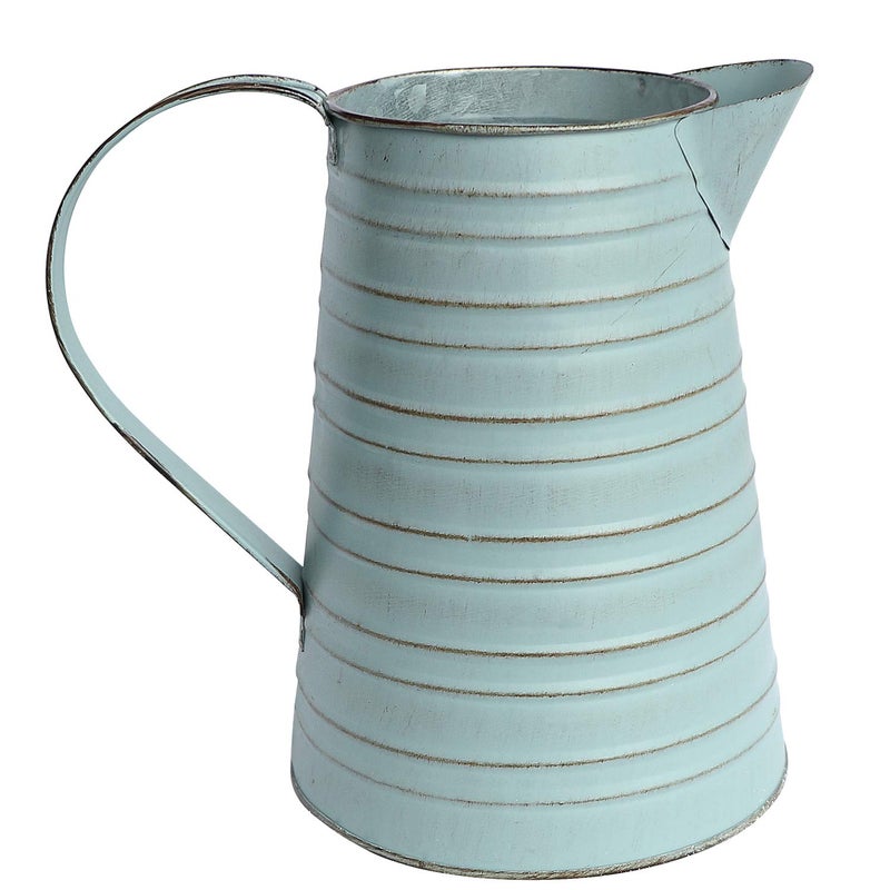 APSOONSELL Shabby Chic Metal Jug Vase Pitcher Flower Holder for Home Decoration - Image 3